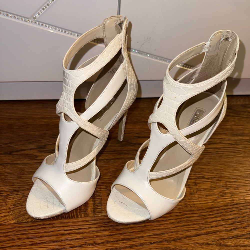 Guess White Strappy High Heels